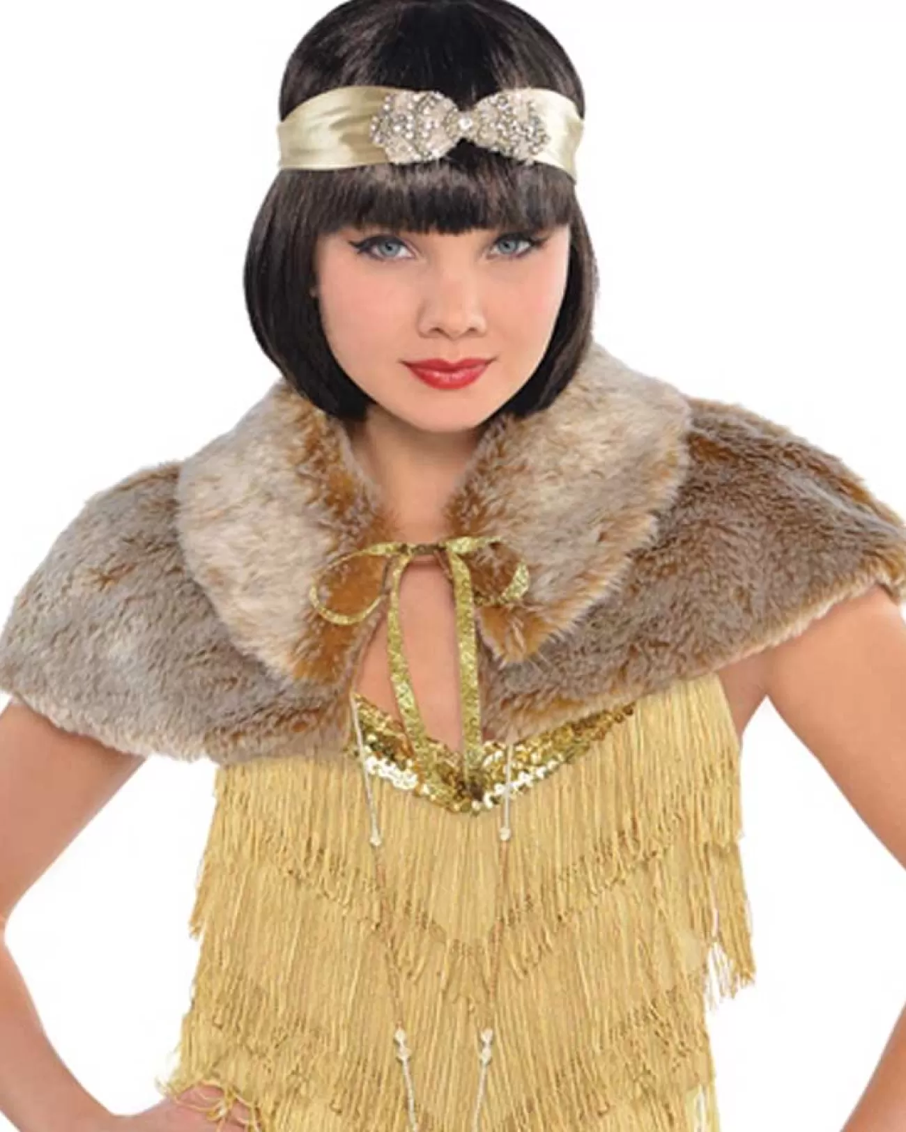 Amscan AU Roaring 20S Furry Capelet> Halloween Capes