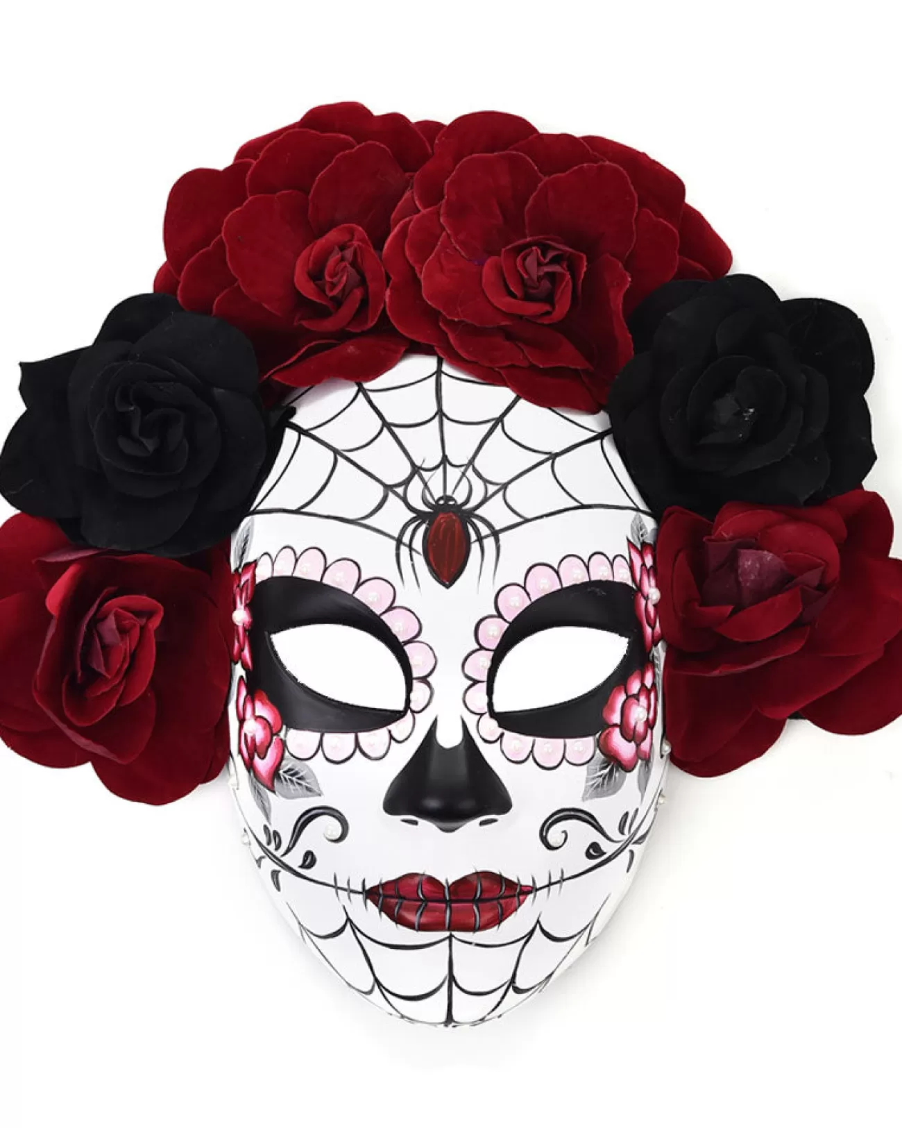 Tomfoolery Rosa Day Of The Dead Half Mask> Halloween Masks