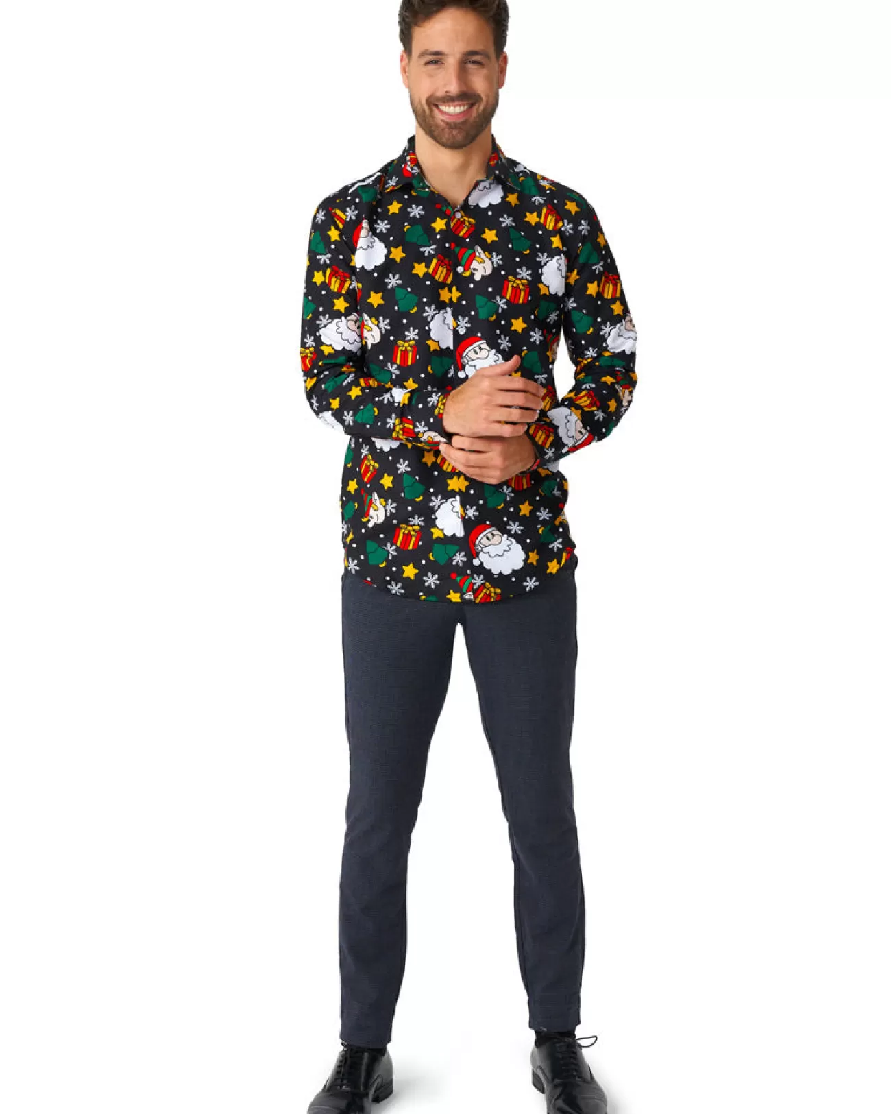 Opposuits Santa Elves Black Mens Suitmeister Shirt> Opposuits