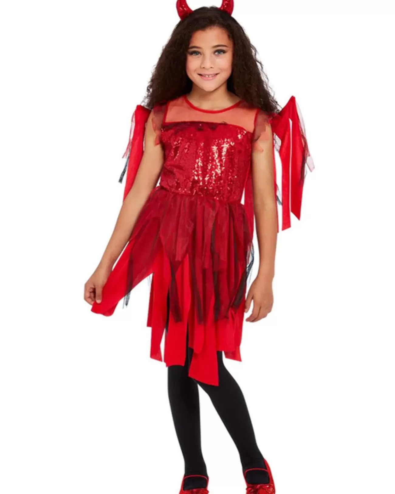 Smiffys Sequin Devil Girls Costume>Kids Kids Costumes