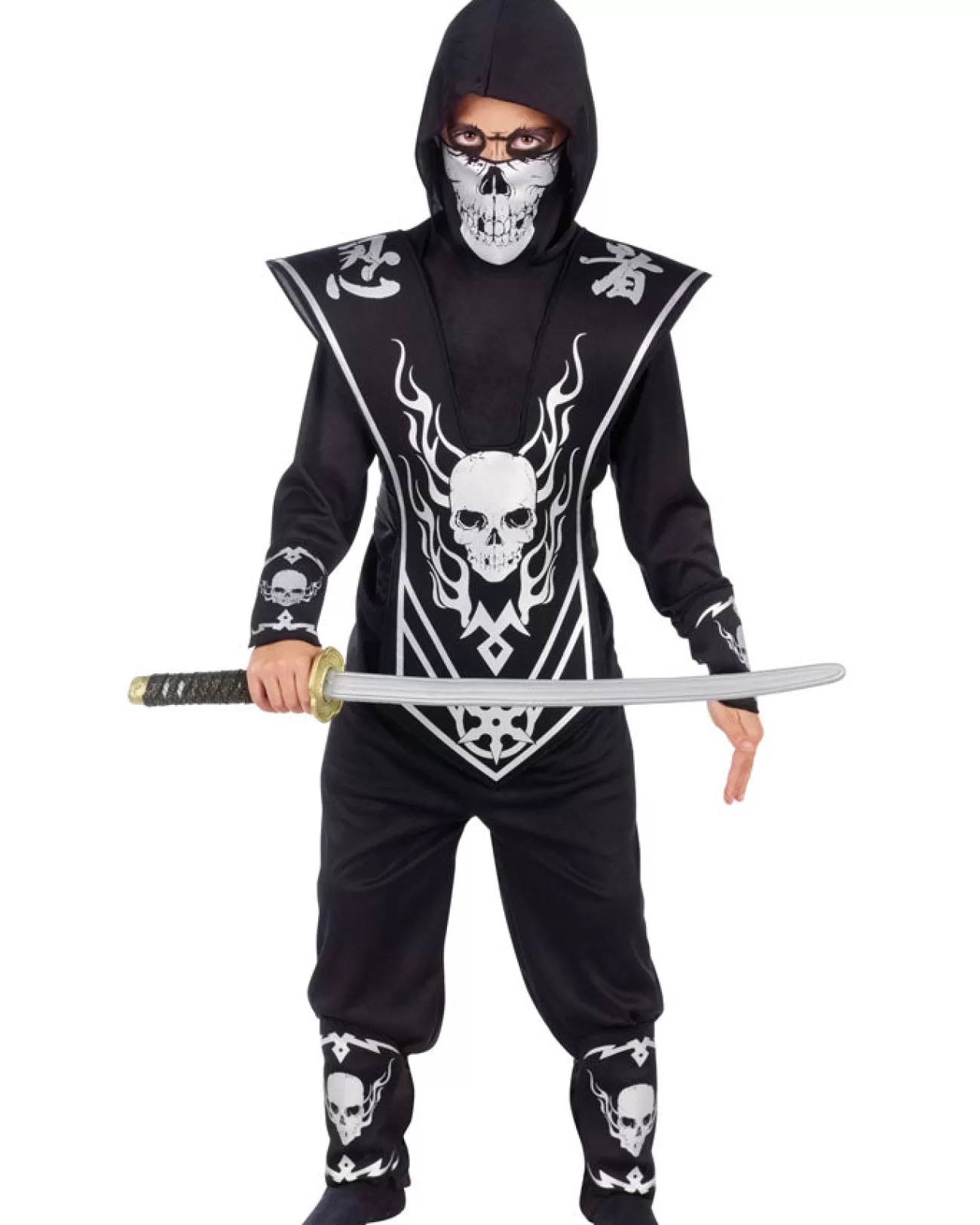 Fun World Silver Skull Lord Ninja Boys Costume>Kids Kids Costumes