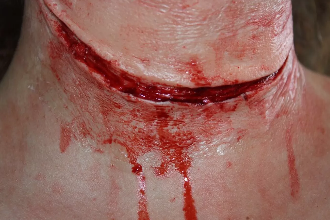 ForensicFX Studios Simple Slit Throat Prosthetic> Halloween Accessories