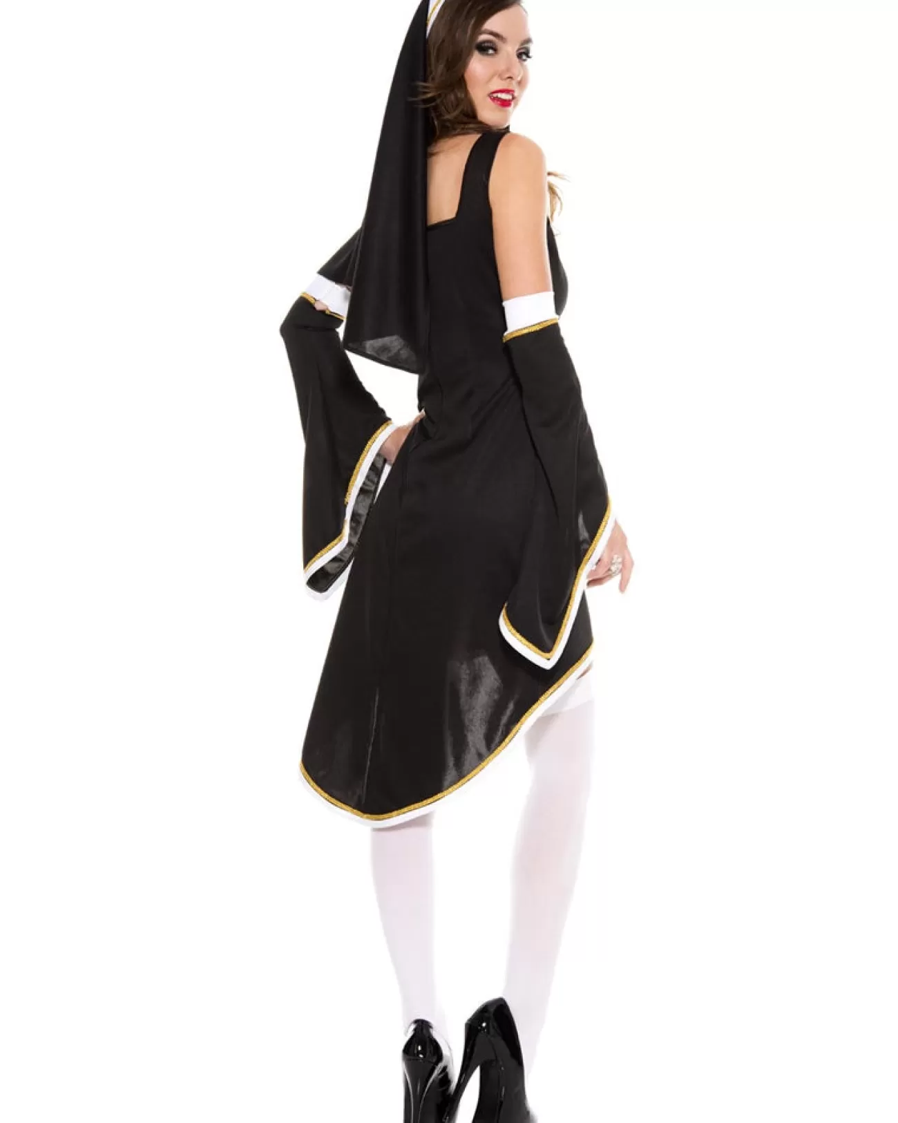 Music Legs Sinfully Hot Nun Womens Costume>Women Women's Costumes