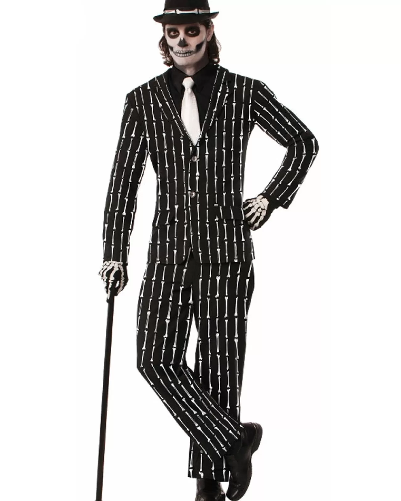 Rubies Skeleton Bone Stripe Suit Mens Costume>Men Men's Costumes