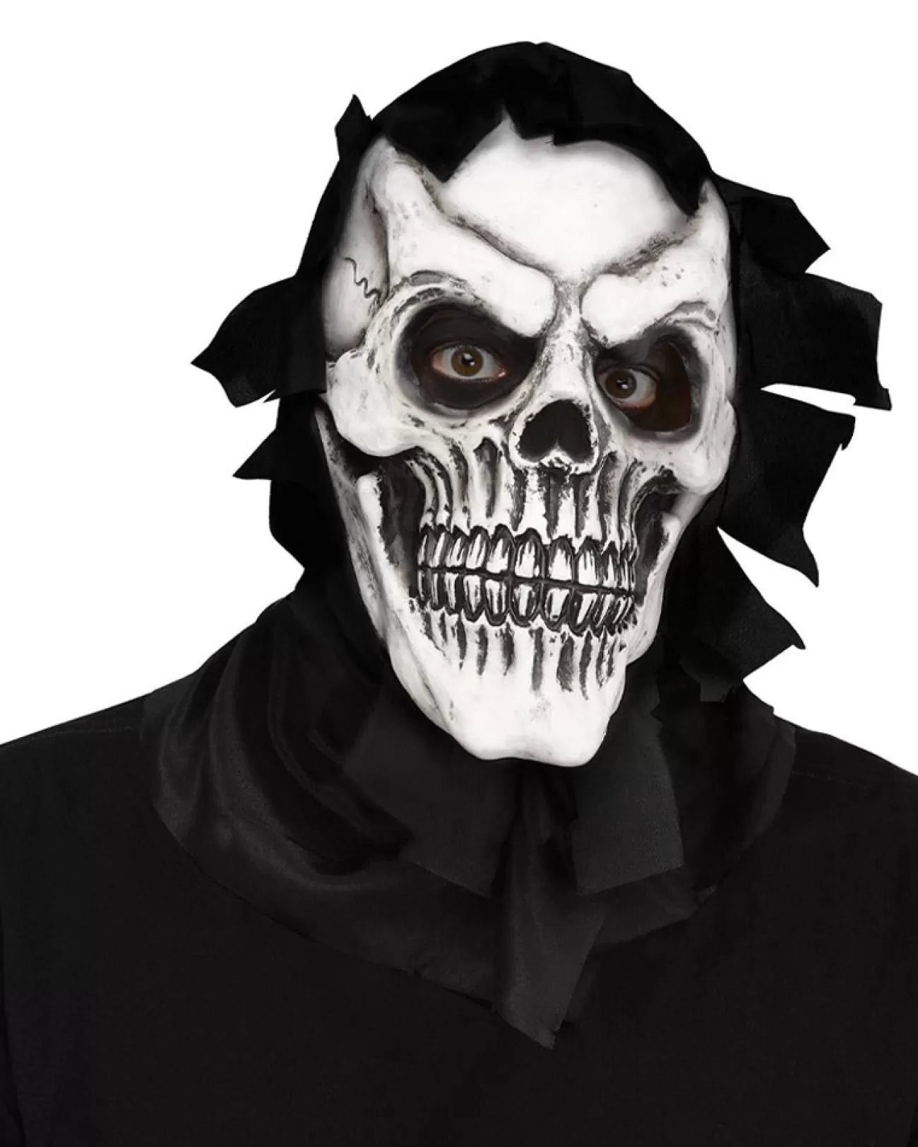 Fun World Skull Reaper Mask With Shroud> Halloween Masks