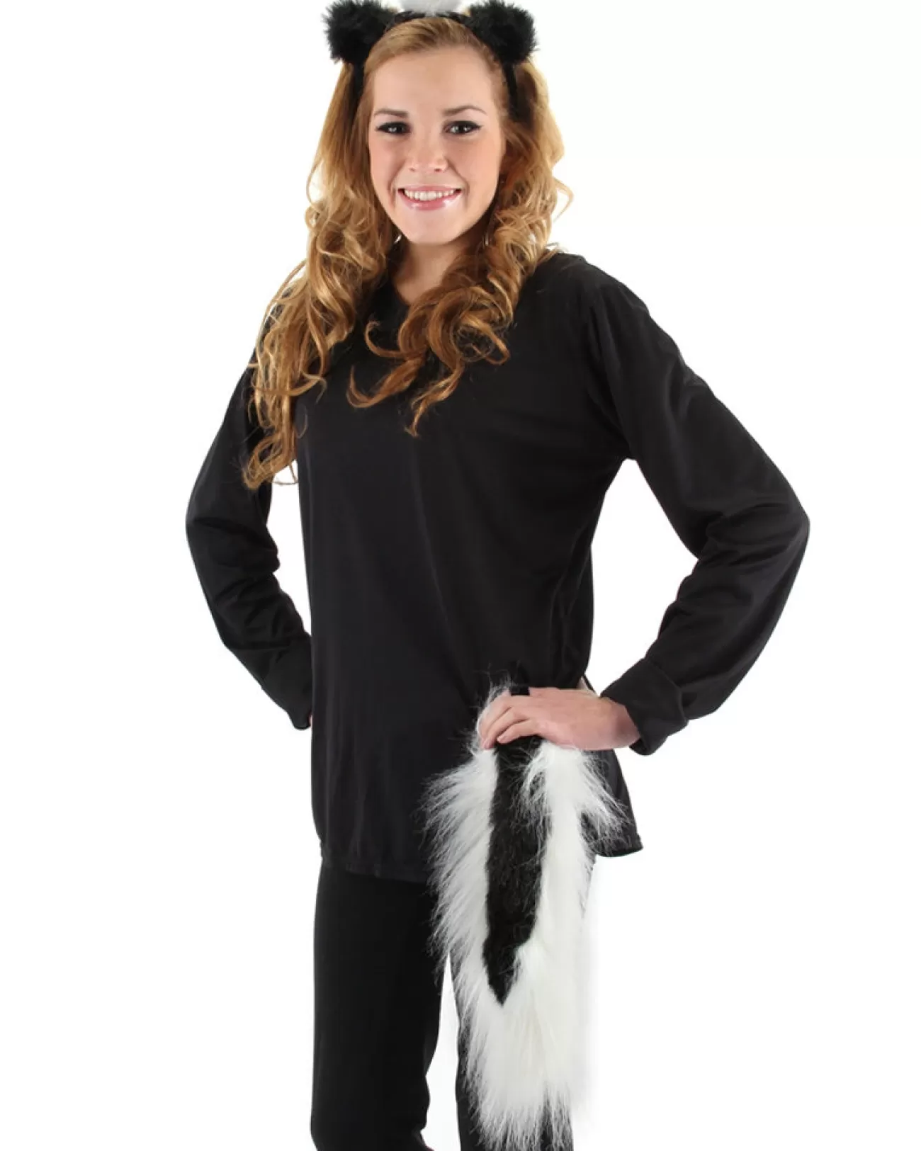 Elope Skunk Ears Headband And Tail Set> Halloween Hats