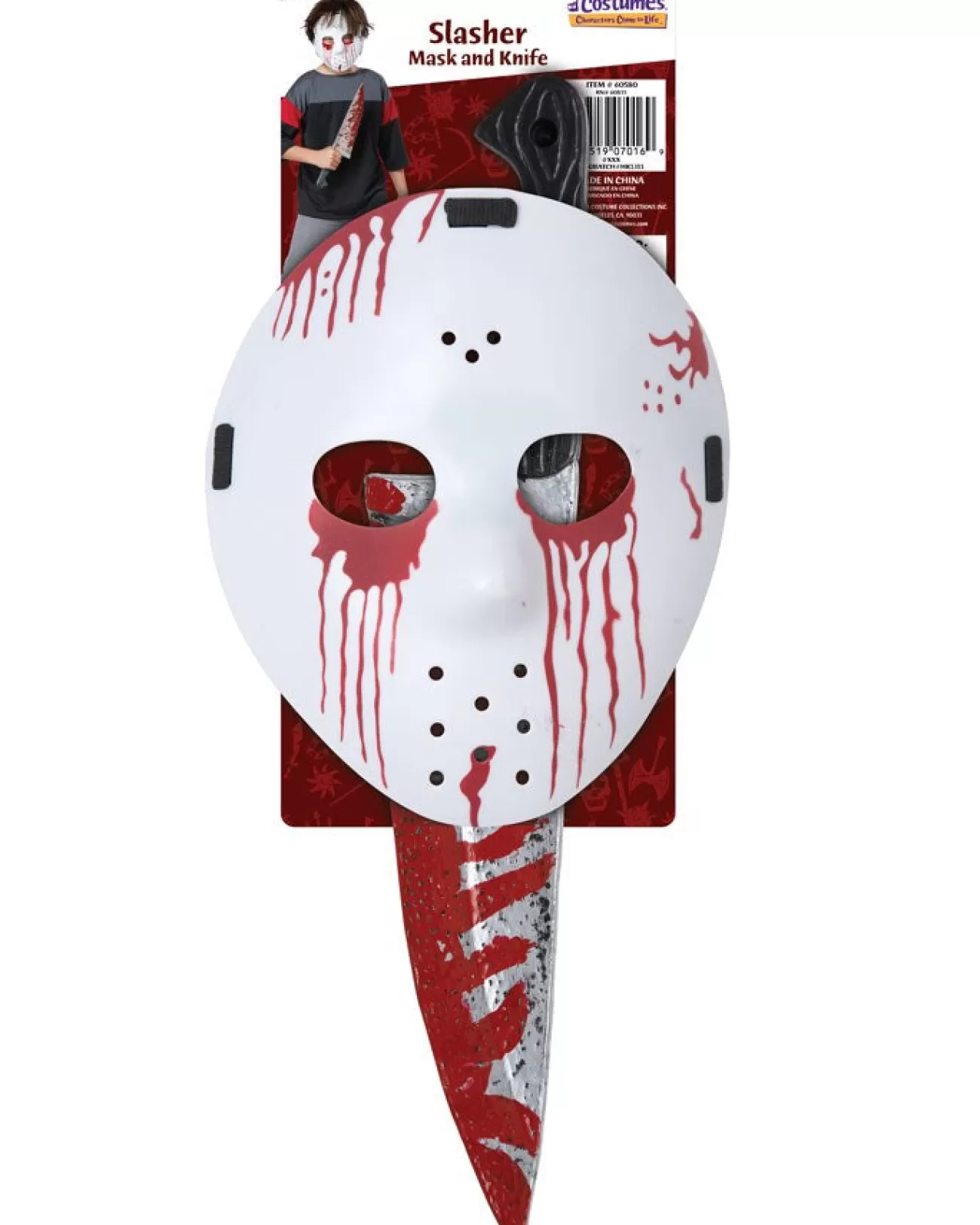 California Costumes Slasher Hockey Mask And Knife> Halloween Masks