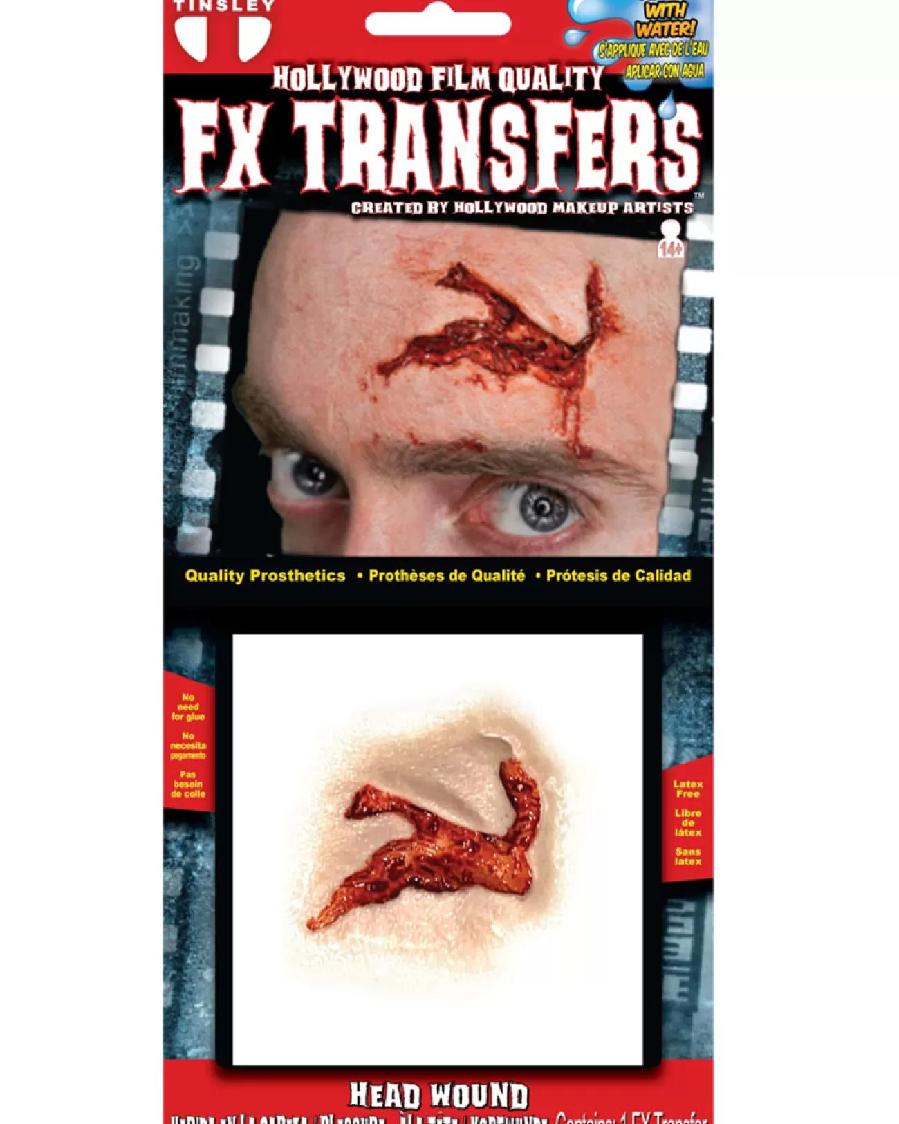 Tinsley Transfers Small Head Wound Fx Transfer Tattoo> Halloween Accessories