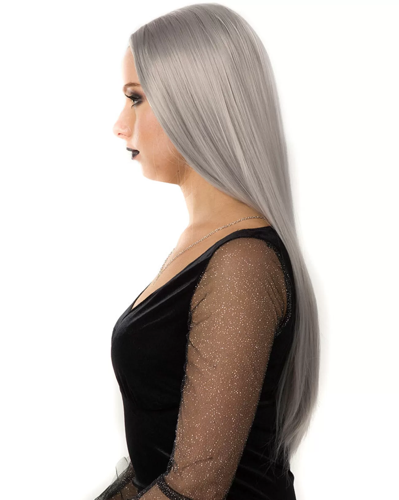 * Spirit Deluxe Grey Long Wig> Halloween Accessories