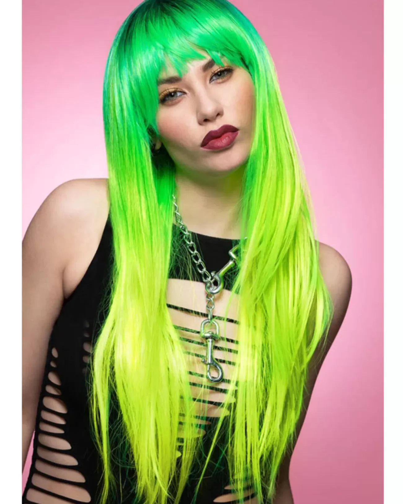 Smiffys Sunshine Super Lizard Downtown Diva Green Wig> Halloween Wigs