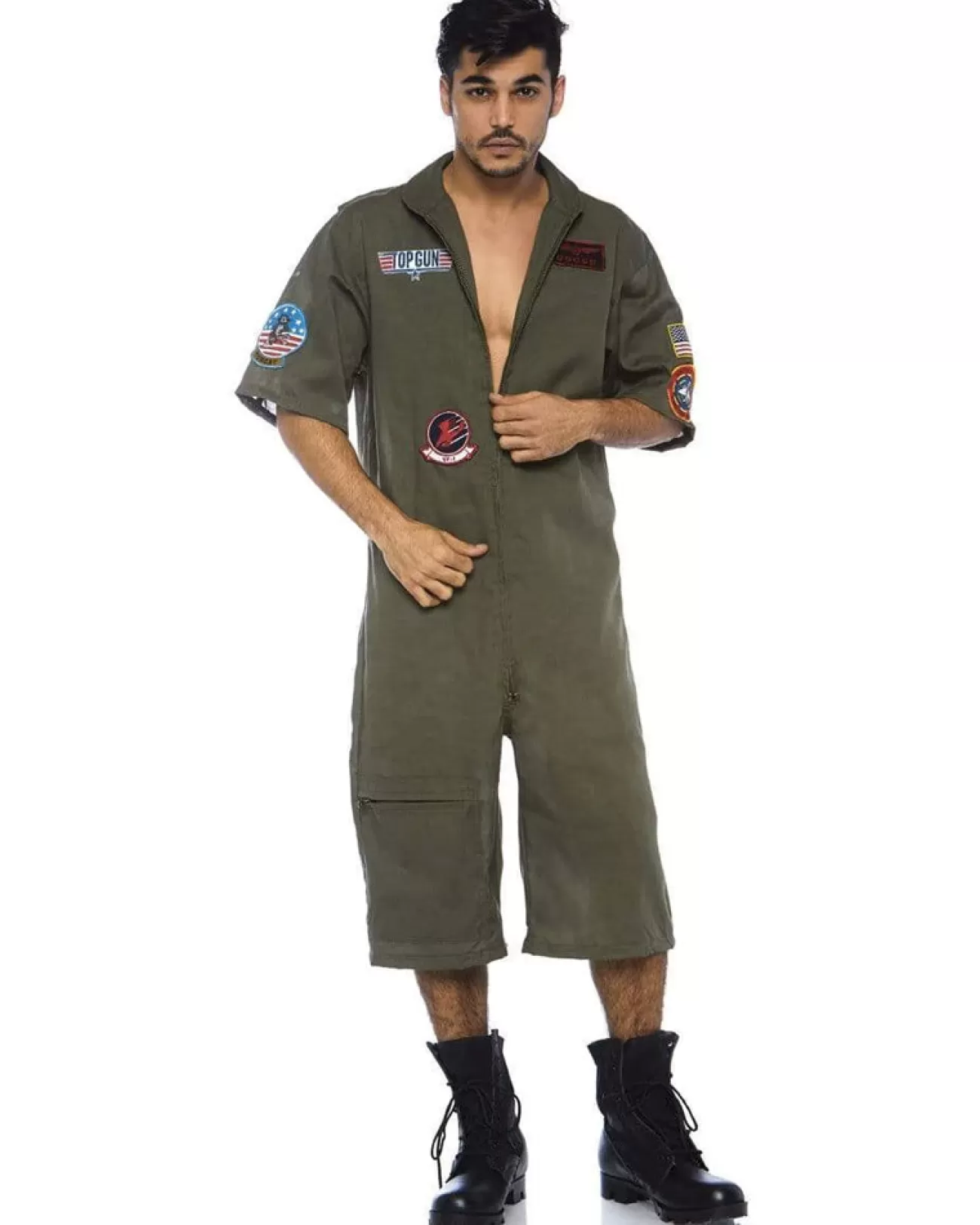 Leg Avenue Top Gun Board Short Flight Suit Mens Costume>Men Men's Costumes