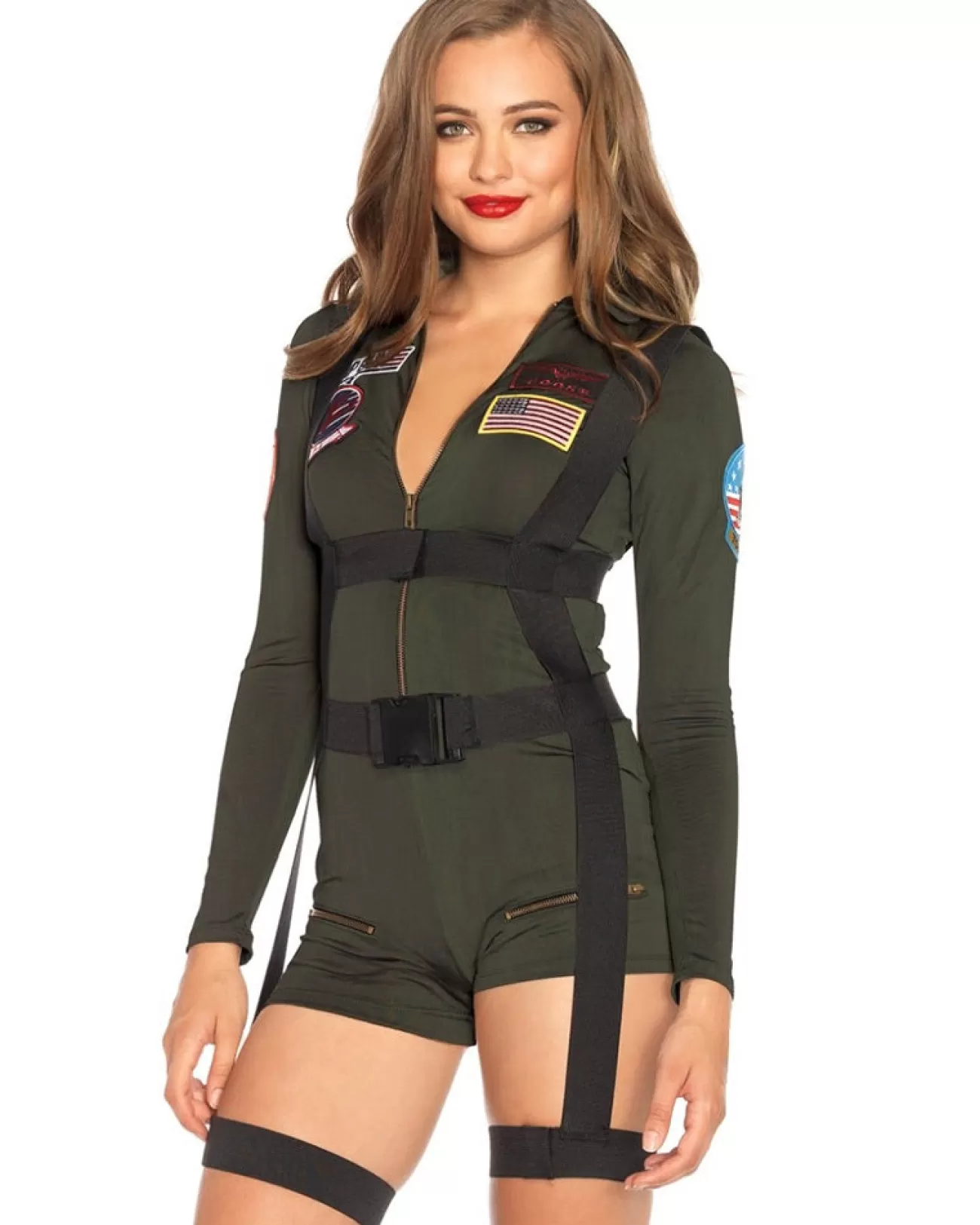 Leg Avenue Top Gun Womens Deluxe Romper Costume>Women Women's Costumes