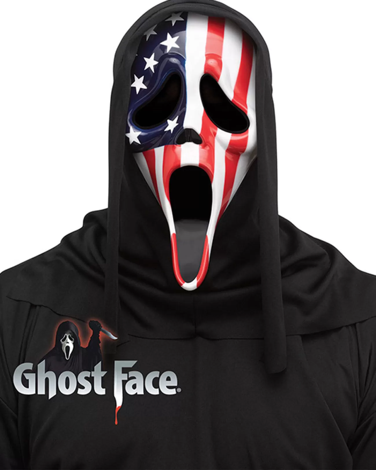 Fun World Usa Flag Ghost Face Mask> Halloween Masks