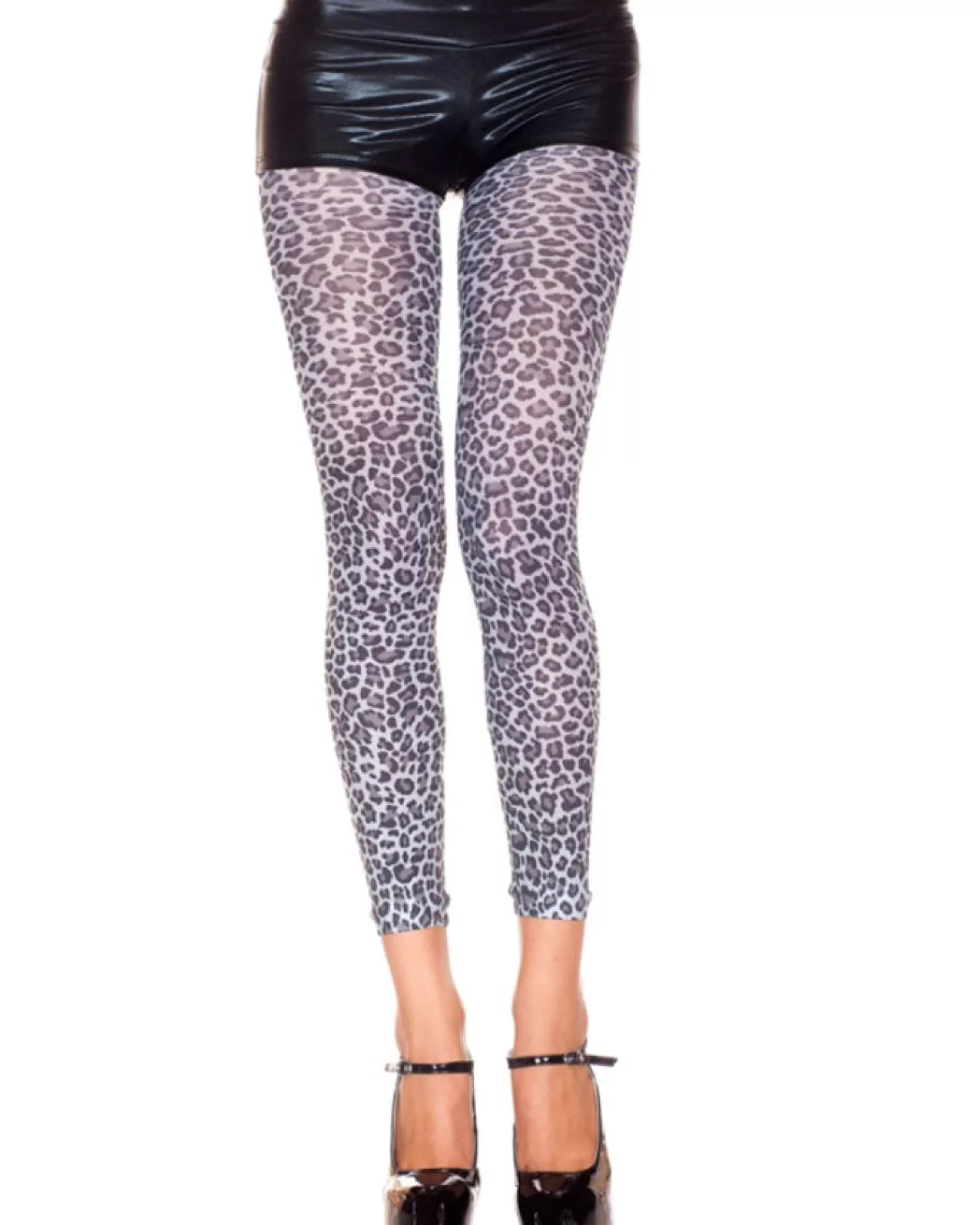 Music Legs White And Black Leopard Print Leggings> Halloween Hosiery