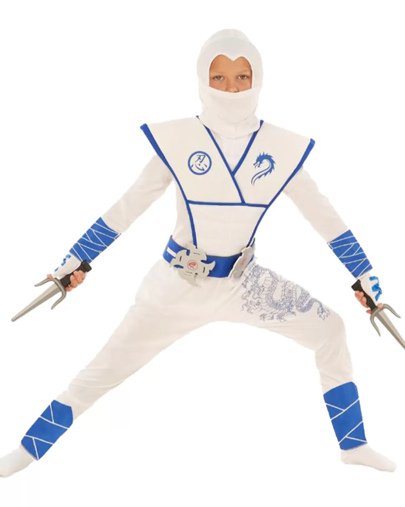 Morph Costumes White And Blue Dragon Ninja Kids Boys Costume> Horror Movies