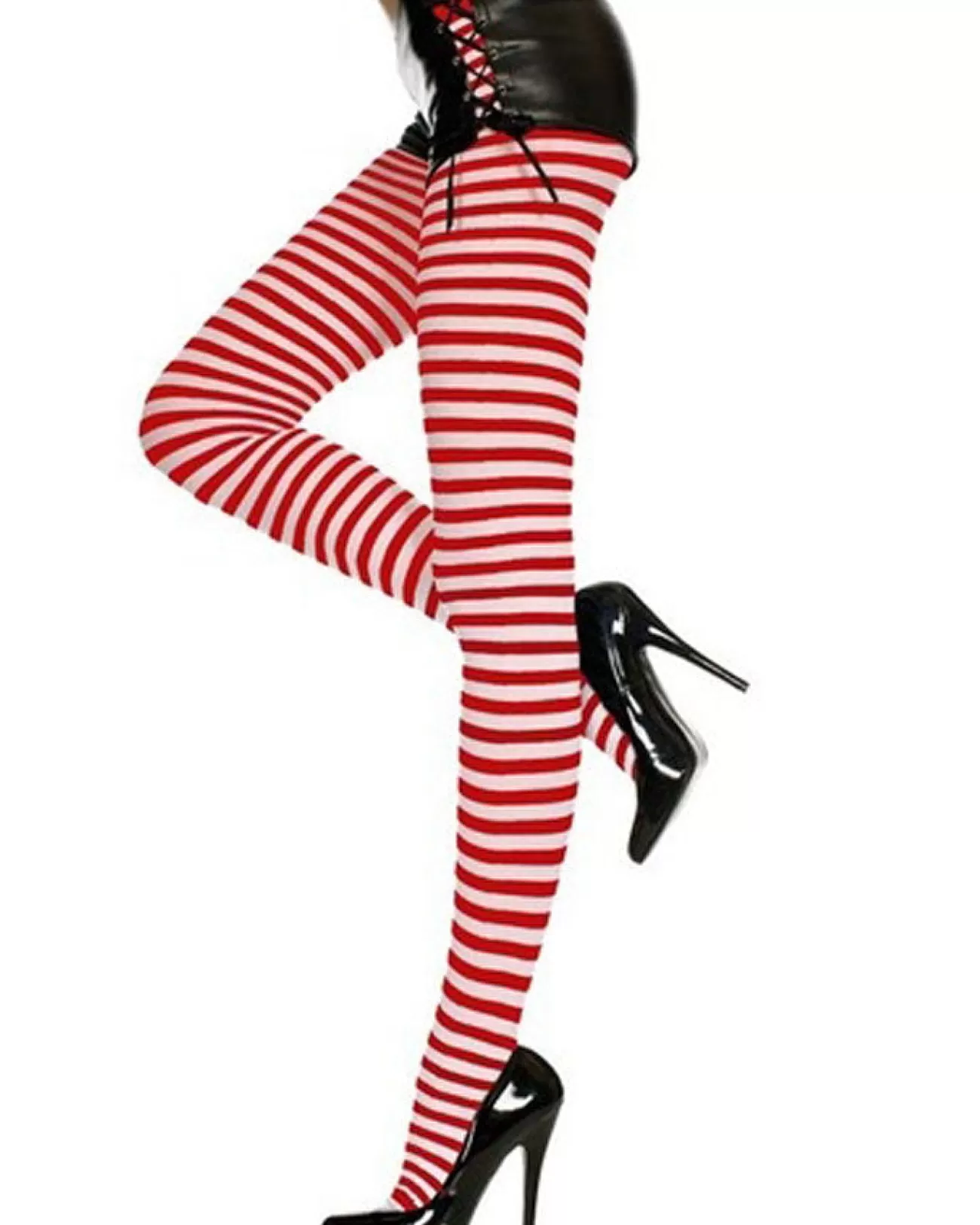 Music Legs White And Red Striped Tights> Broken Dolls