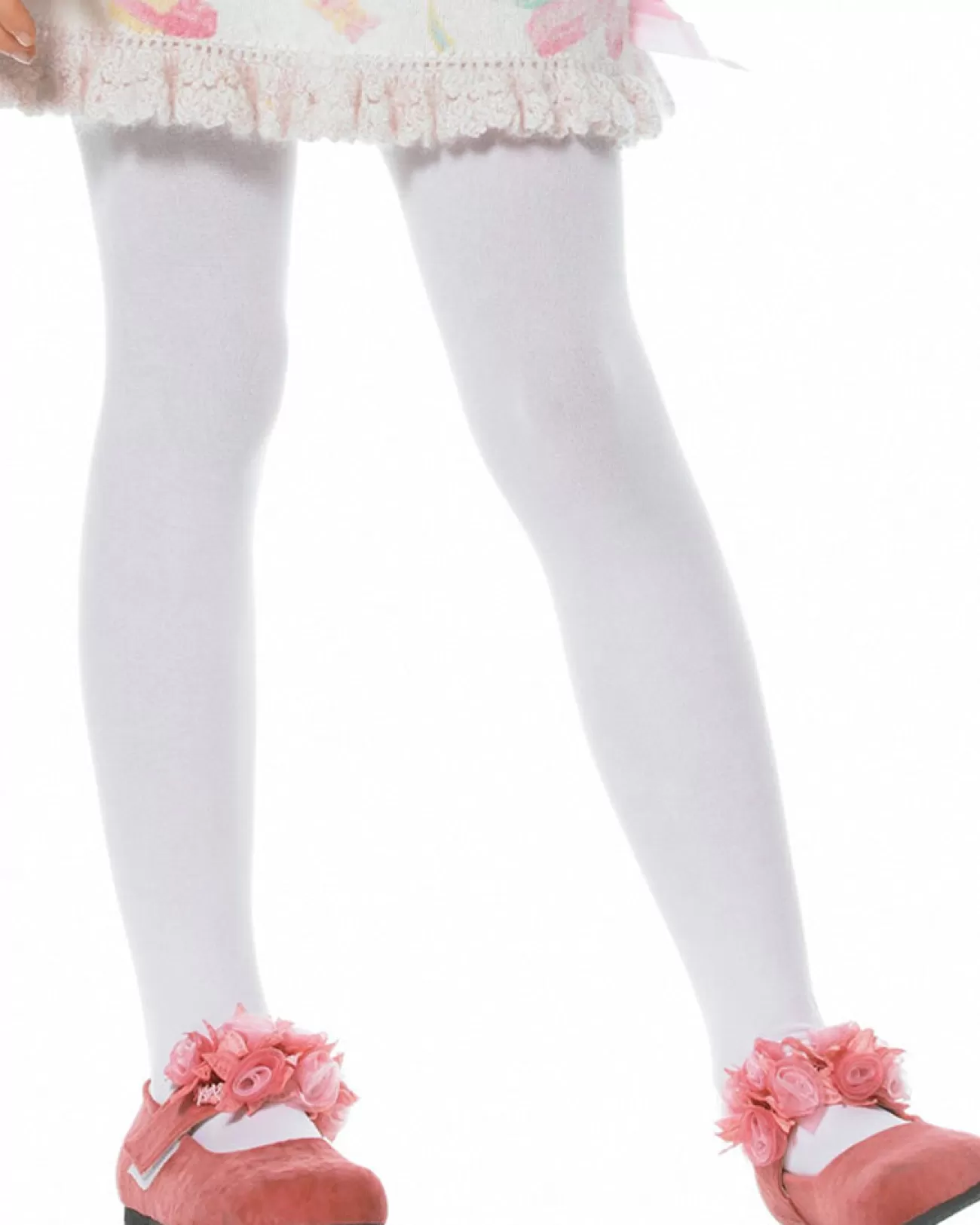 Leg Avenue White Opaque Girls Tights> Broken Dolls