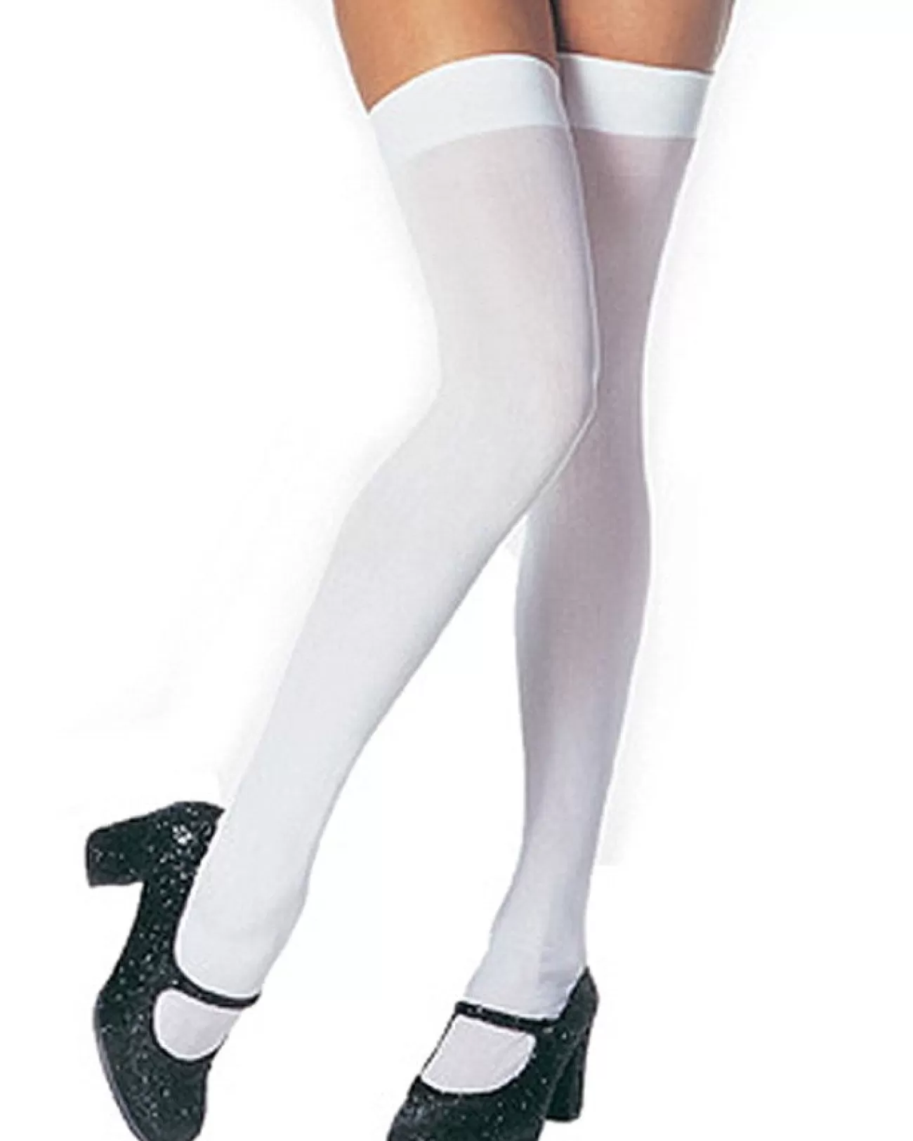 Leg Avenue White Opaque Thigh High Stockings> Halloween Hosiery