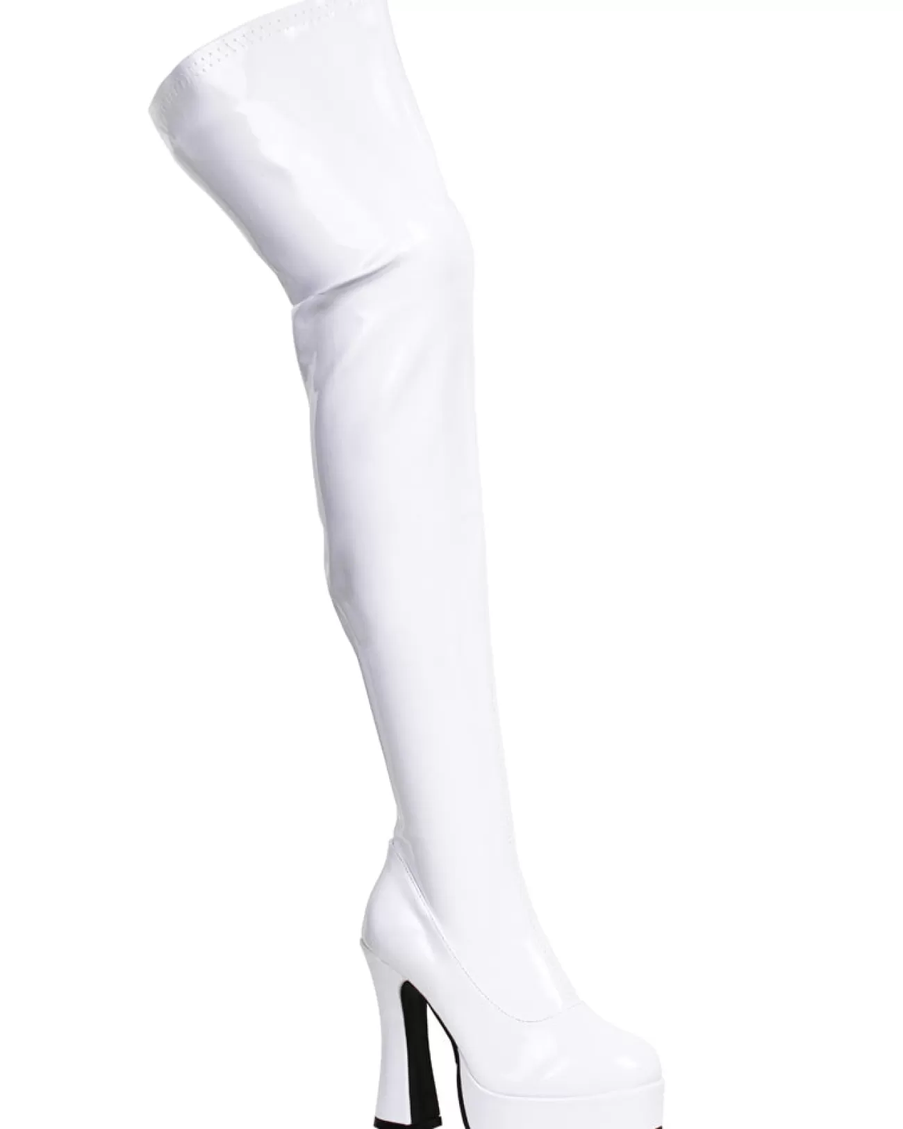 Ellie Shoes White Patent Thigh High Platform Womens Boots> Devils &Amp; Angels