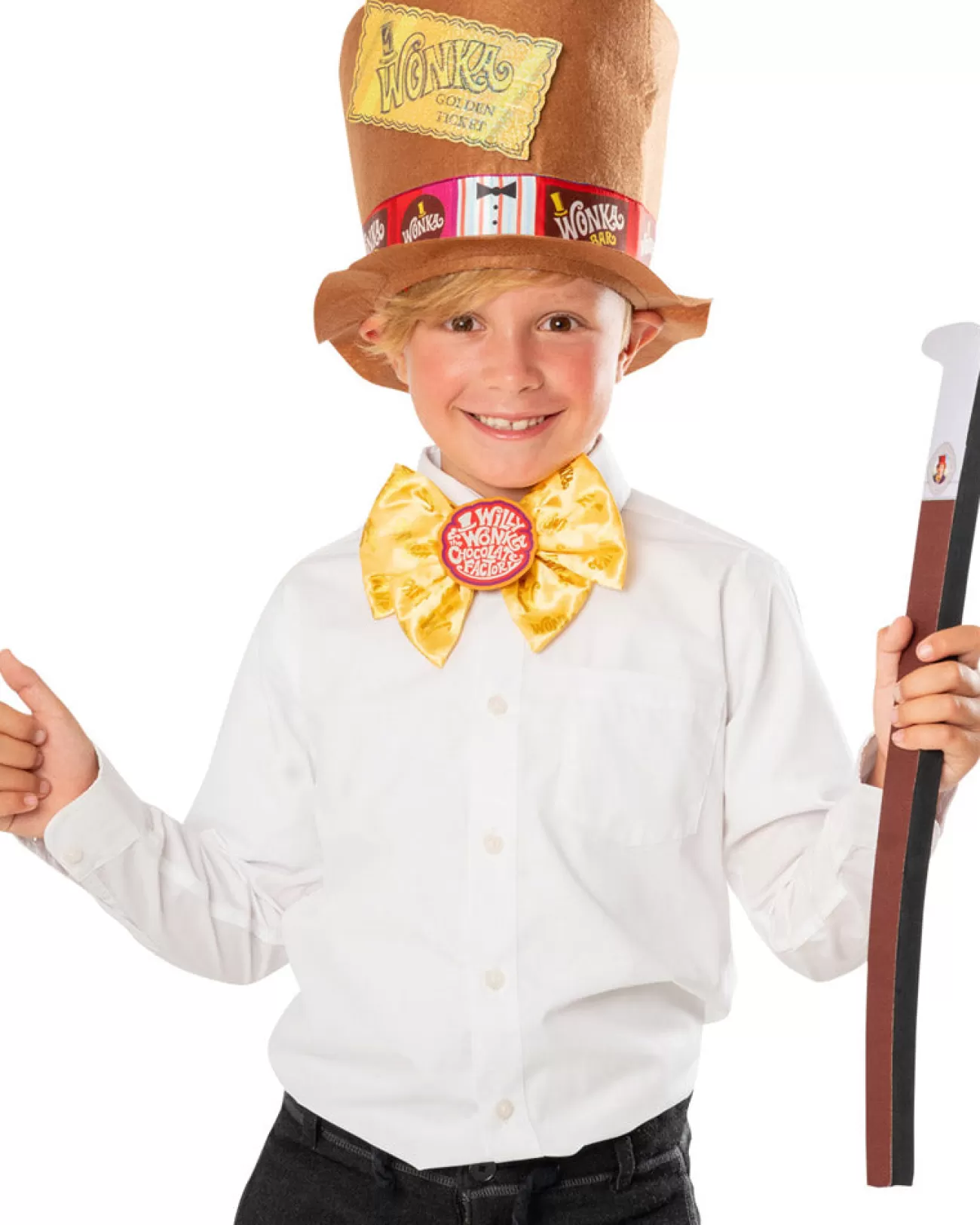 Rubies Willy Wonka Child Felt Top Hat Bow Tie And Cane Set> Halloween Hats