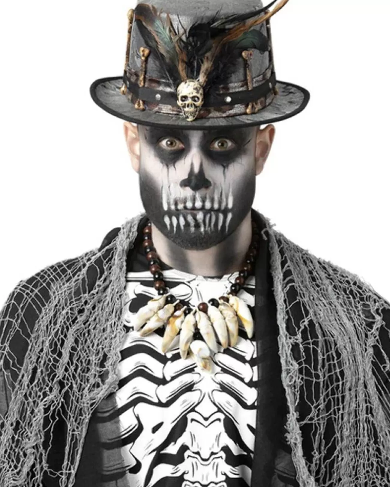 Smiffys Witch Doctor Distressed Black Top Hat> Halloween Accessories