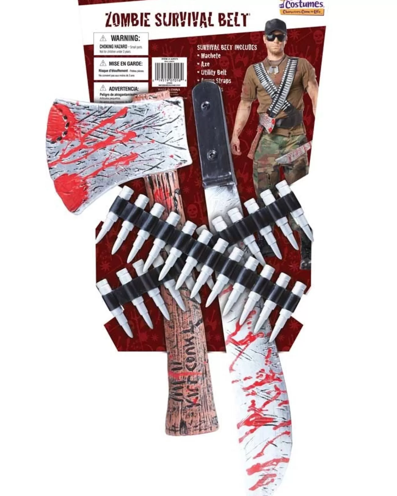 California Costumes Zombie Hunter Axe Bandolier Necklaces Machete And Belt Kit> Halloween Accessories