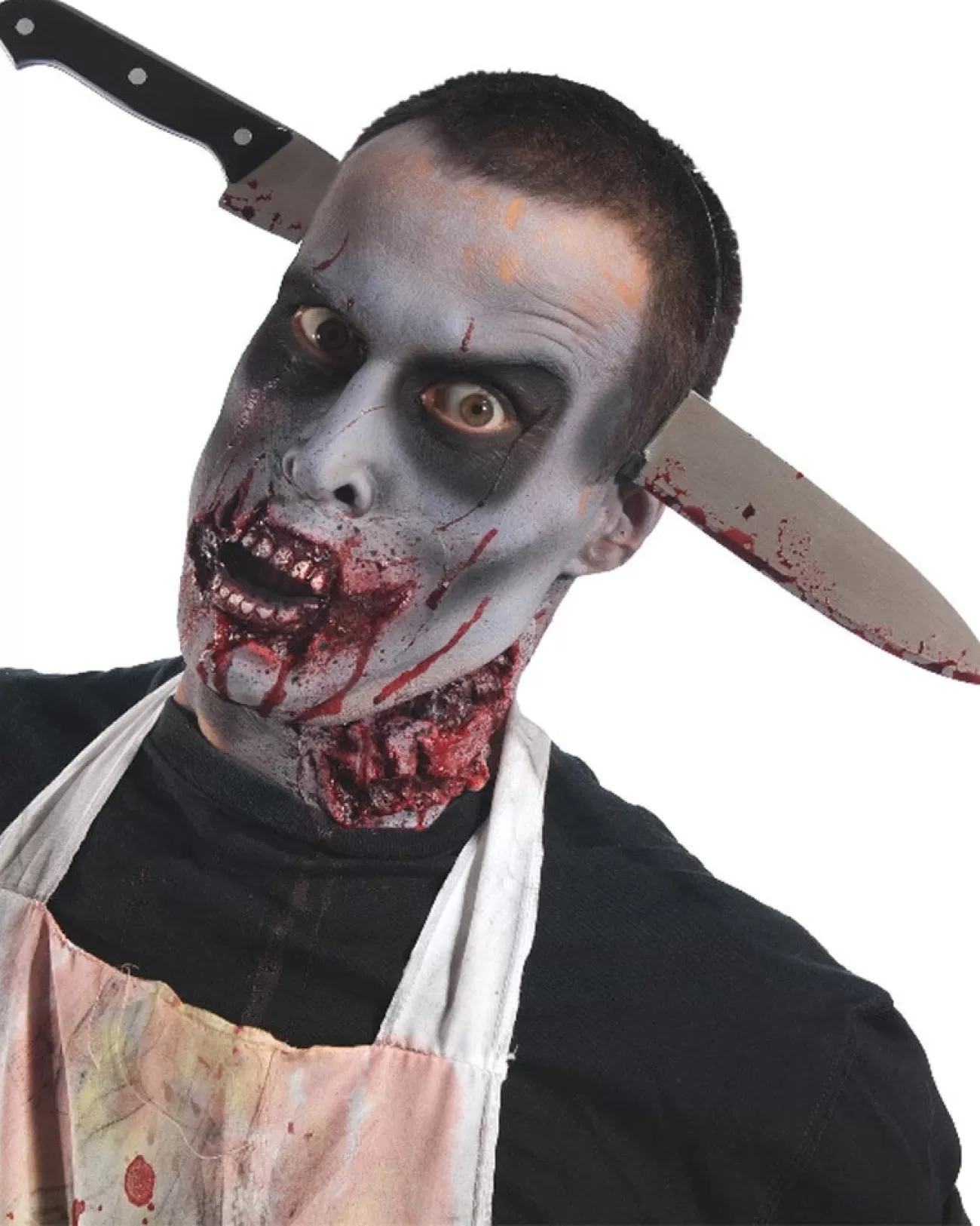 Rubies Zombie Kitchen Knife Through Head Headband> Halloween Accessories